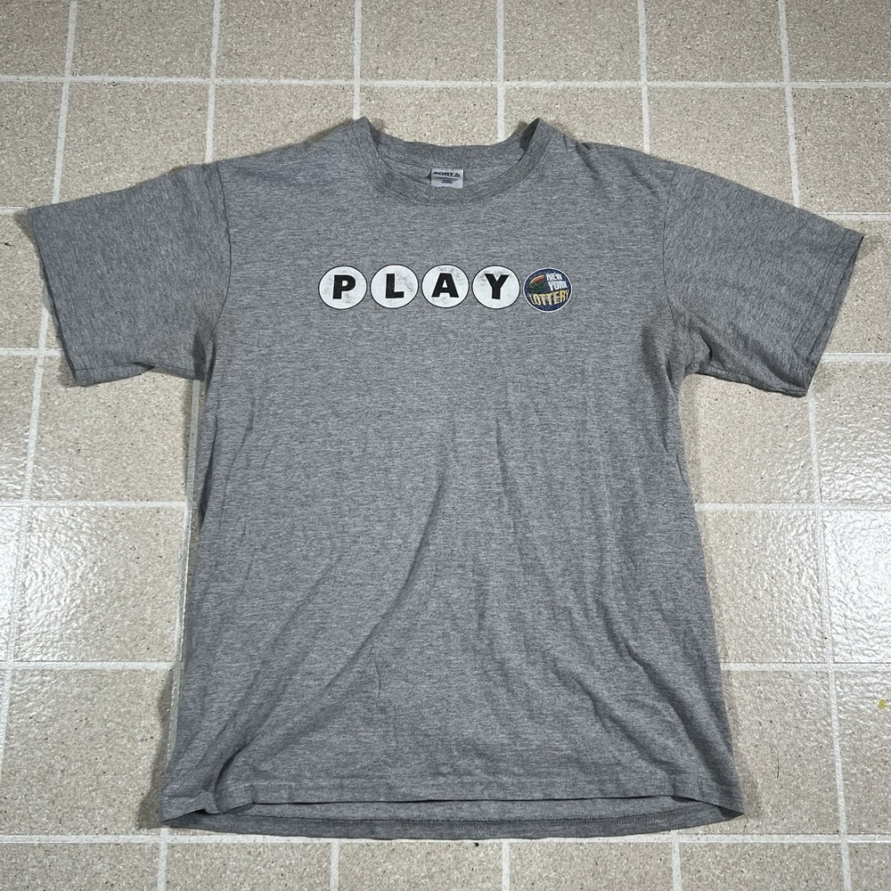 Vintage Y2K New York Lottery Play Tshirt‎ Size Large Made In USA  Gambling Lotto